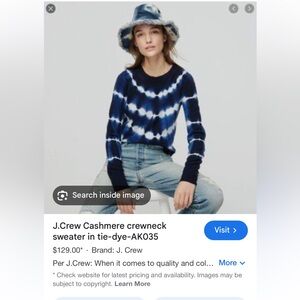 J.Crew Cashmere crewneck sweater in tie-dye-AK035